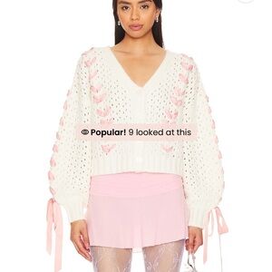 For love and lemons pink bow sweater